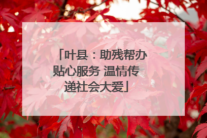 叶县：助残帮办贴心服务 温情传递社会大爱