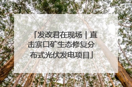 发改君在现场｜直击寨口矿生态修复分布式光伏发电项目