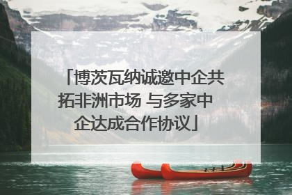 博茨瓦纳诚邀中企共拓非洲市场 与多家中企达成合作协议