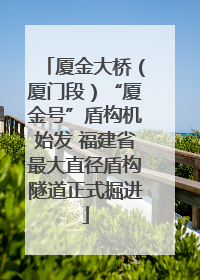 厦金大桥（厦门段）“厦金号”盾构机始发 福建省最大直径盾构隧道正式掘进