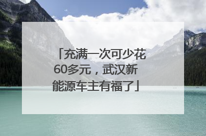 充满一次可少花60多元，武汉新能源车主有福了