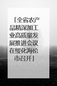 全省农产品精深加工业高质量发展推进会议在绥化海伦市召开