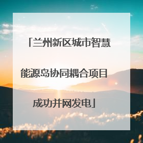 兰州新区城市智慧能源岛协同耦合项目成功并网发电