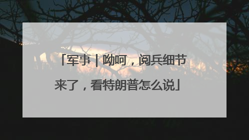 军事｜呦呵，阅兵细节来了，看特朗普怎么说