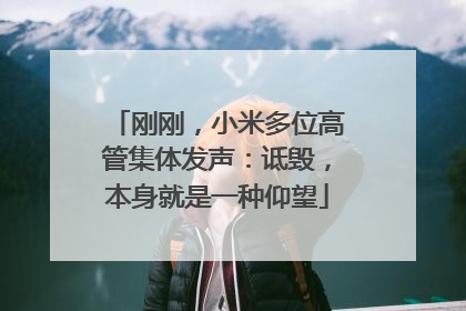 刚刚，小米多位高管集体发声：诋毁，本身就是一种仰望
