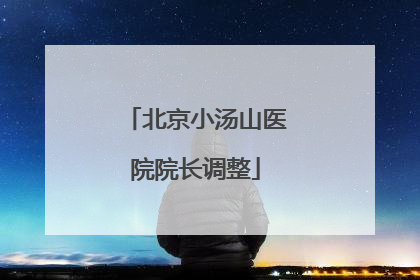 北京小汤山医院院长调整