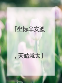 坐标辛安渡，天晴就去