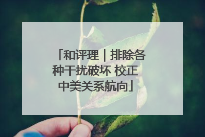 和评理｜排除各种干扰破坏 校正中美关系航向