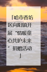哈市香坊区向阳镇开展“情暖童心共护未来”捐赠活动