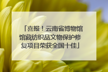 喜报！云南省博物馆馆藏纺织品文物保护修复项目荣获全国十佳