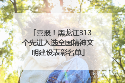 喜报！黑龙江313个先进入选全国精神文明建设表彰名单