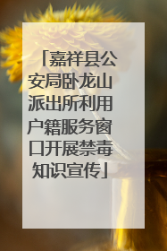 嘉祥县公安局卧龙山派出所利用户籍服务窗口开展禁毒知识宣传