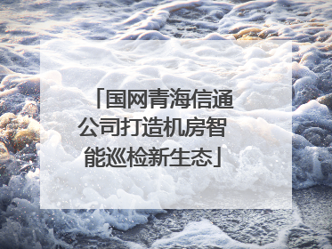 国网青海信通公司打造机房智能巡检新生态