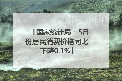 国家统计局：5月份居民消费价格同比下降0.1%