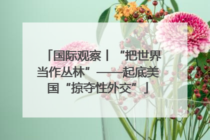 国际观察丨“把世界当作丛林”——起底美国“掠夺性外交”