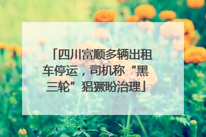 四川富顺多辆出租车停运，司机称“黑三轮”猖獗盼治理