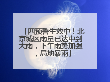 四预警生效中！北京城区雨量已达中到大雨，下午雨势加强，局地暴雨