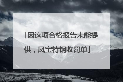 因这项合格报告未能提供，凤宝特钢收罚单