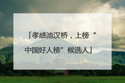 孝感池汉桥，上榜“中国好人榜”候选人