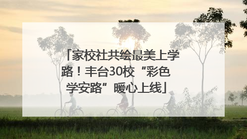 家校社共绘最美上学路！丰台30校“彩色学安路”暖心上线