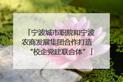 宁波城市职院和宁波农商发展集团合作打造“校企党建联合体”