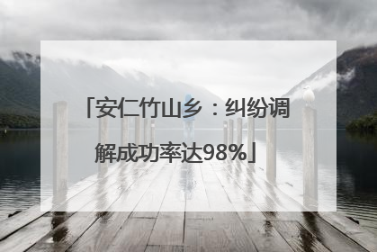 安仁竹山乡：纠纷调解成功率达98%