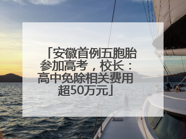 安徽首例五胞胎参加高考，校长：高中免除相关费用超50万元