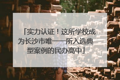 实力认证！这所学校成为长沙市唯一一所入选典型案例的民办高中