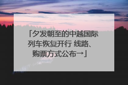 夕发朝至的中越国际列车恢复开行 线路、购票方式公布→