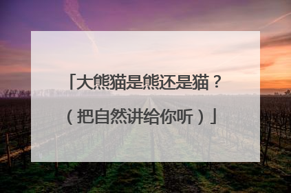 大熊猫是熊还是猫？（把自然讲给你听）