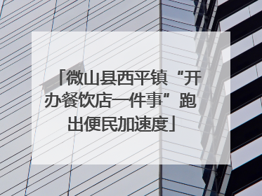 微山县西平镇“开办餐饮店一件事”跑出便民加速度