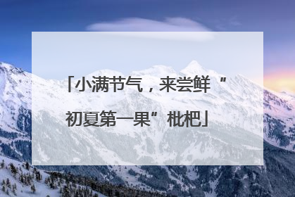 小满节气，来尝鲜“初夏第一果”枇杷