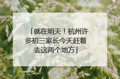 就在明天！杭州许多初三家长今天赶着去这两个地方