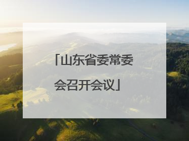 山东省委常委会召开会议