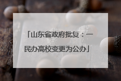 山东省政府批复：一民办高校变更为公办