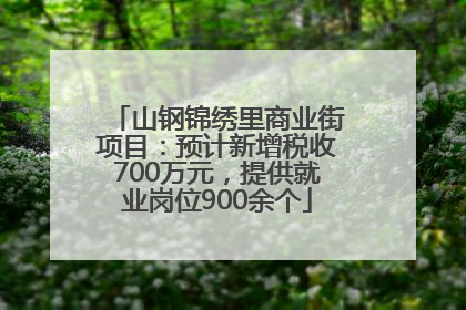 山钢锦绣里商业街项目：预计新增税收700万元，提供就业岗位900余个