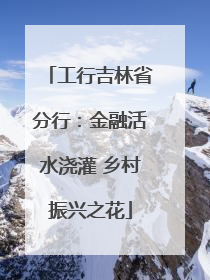 工行吉林省分行：金融活水浇灌 乡村振兴之花