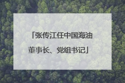 张传江任中国海油董事长、党组书记
