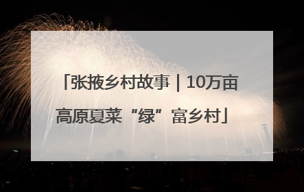 张掖乡村故事｜10万亩高原夏菜“绿”富乡村