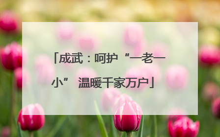 成武：呵护“一老一小” 温暖千家万户