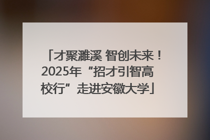 才聚濉溪 智创未来！2025年“招才引智高校行”走进安徽大学
