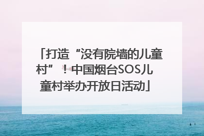 打造“没有院墙的儿童村”！中国烟台SOS儿童村举办开放日活动