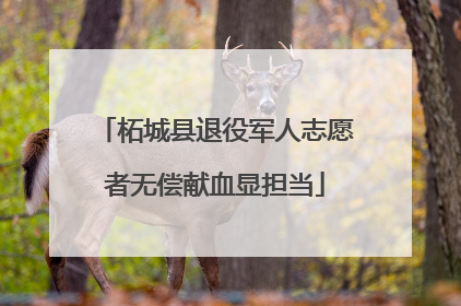 柘城县退役军人志愿者无偿献血显担当