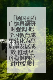 杨国强在广饶县调研时强调 把学习教育成果转化为高质量发展成效 推动经济稳健向好进中提质