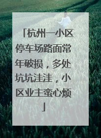 杭州一小区停车场路面常年破损，多处坑坑洼洼，小区业主蛮心烦