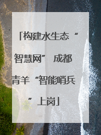 构建水生态“智慧网” 成都青羊“智能哨兵”上岗