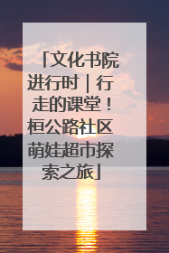 文化书院进行时｜行走的课堂！桓公路社区萌娃超市探索之旅