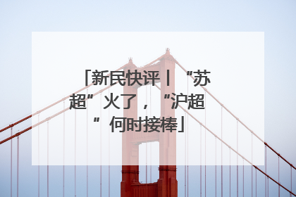 新民快评丨“苏超”火了，“沪超”何时接棒