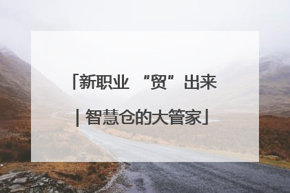 新职业 “贸”出来｜智慧仓的大管家