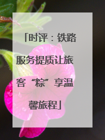 时评：铁路服务提质让旅客“粽”享温馨旅程